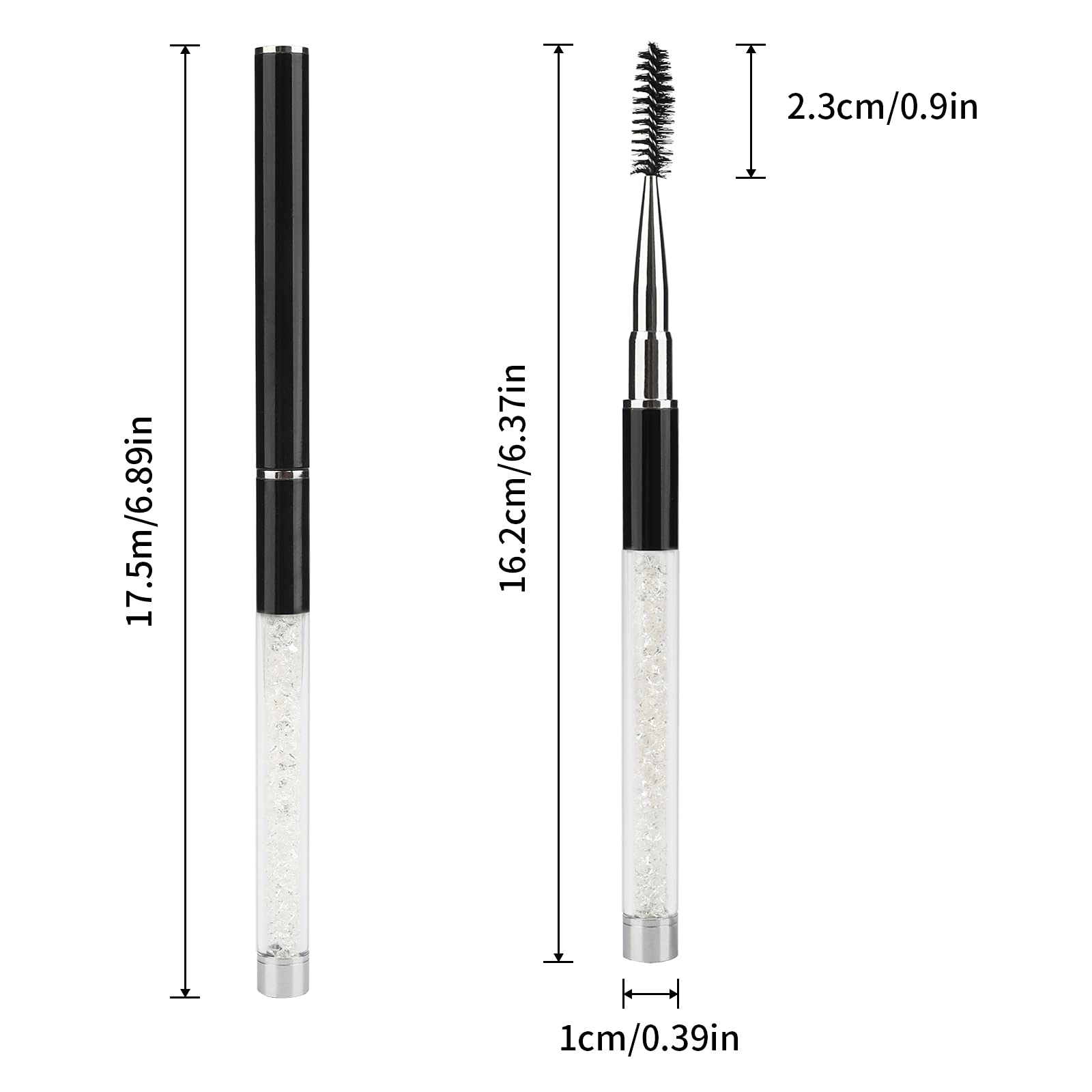 G2Plus 3Pcs Eyelash Brushes With Cap, Eye Brow Brush, Eyelash Mascara Brushes Wands Applicator Makeup Tools For Travel