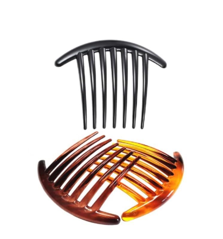 3 Pcs Plastic Hair Side Combs French Twist Comb Tortoise Side Combs Hair Clip Comb Accessories with Seven Teeth for Women Girls 