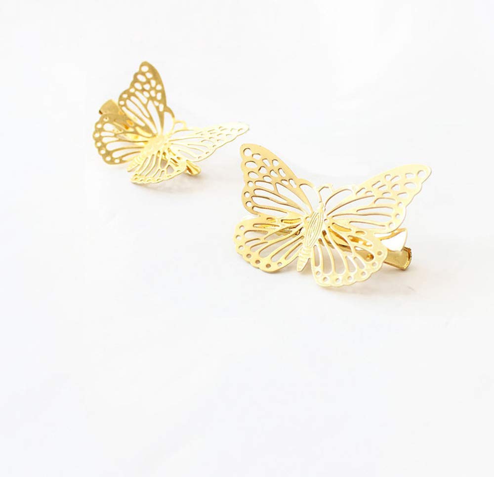 Obtanim Butterfly Hair Clips, 24 Pcs Cute Metal Butterfly Hair Claw Pins Barrettes Accessories For Girls And Women (Gold)