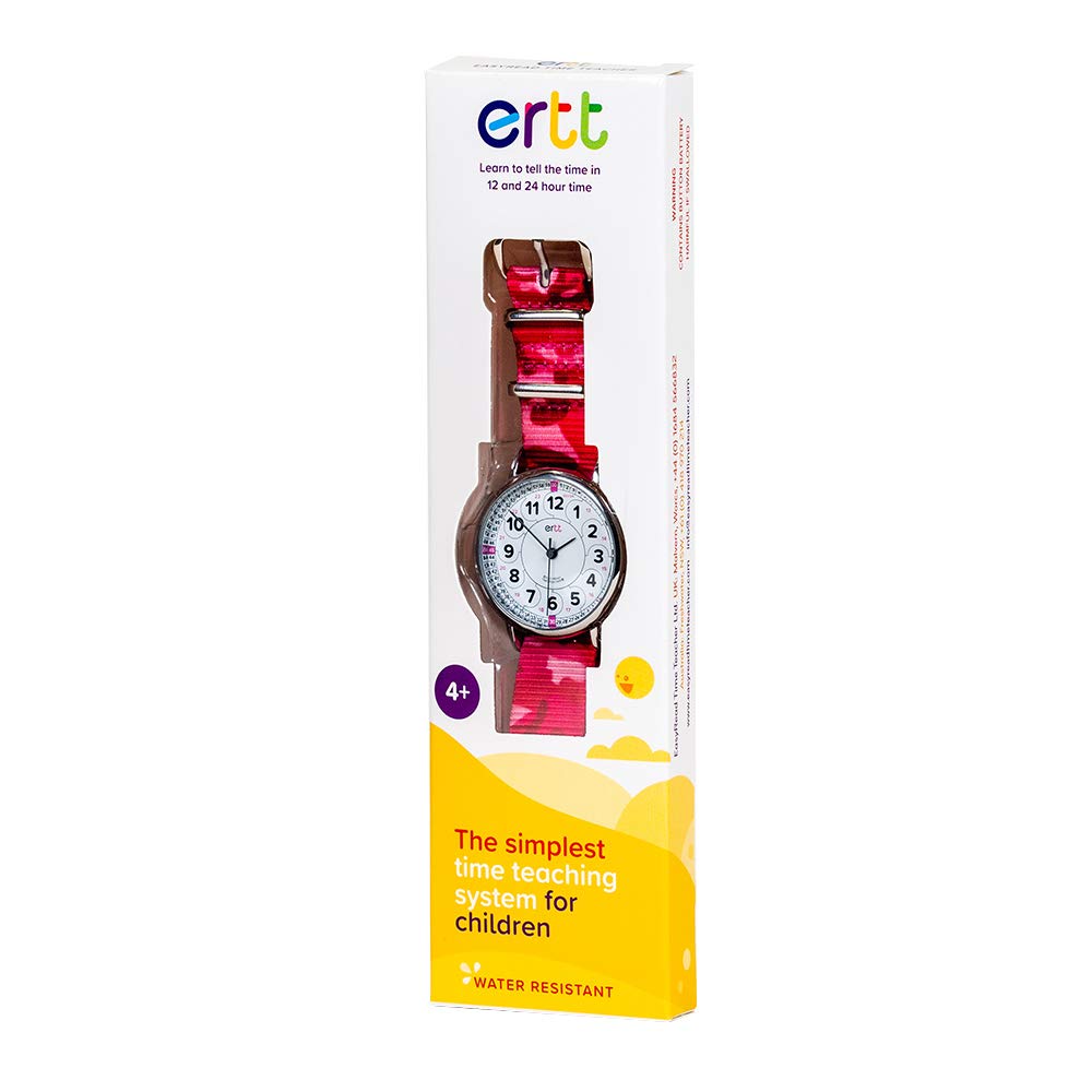 EasyRead Time Teacher Analog Watch for Kids, Fun and Easy to Learn, with 33mm Alloy Case and Nylon Strap, Includes Battery
