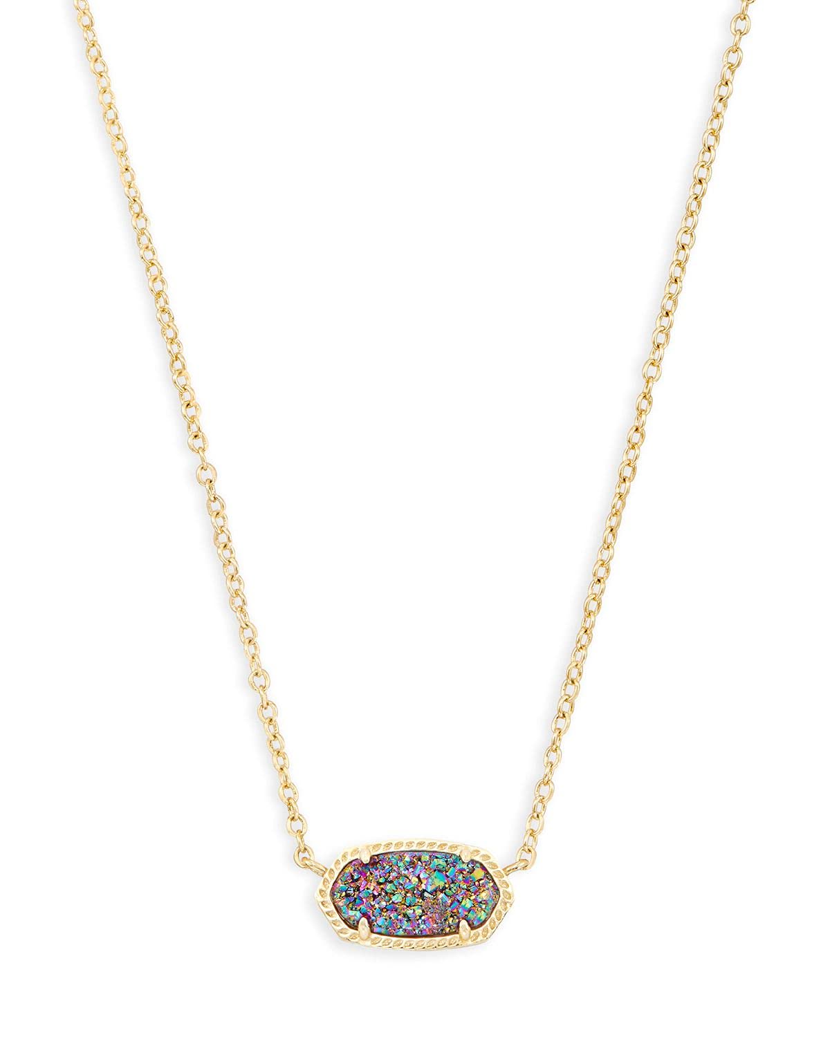 Kendra Scott Elisa Pendant Necklace for Women, Fashion Jewelry, 14k Gold-Plated, Multi Drusy