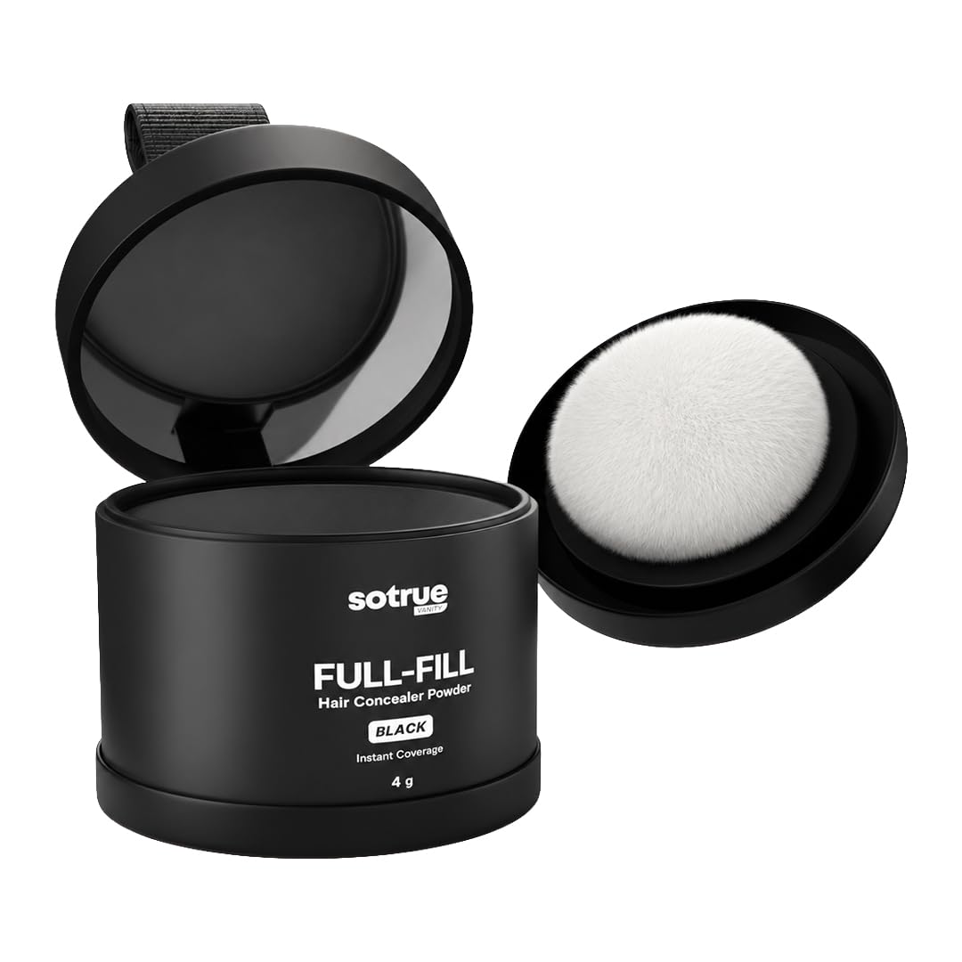 Sotrue FullFill Hair Concealer Powder | Covers Grey Roots & Bald Spots Instantly | Highly Pigmented, Fuller & Denser Look | Lon