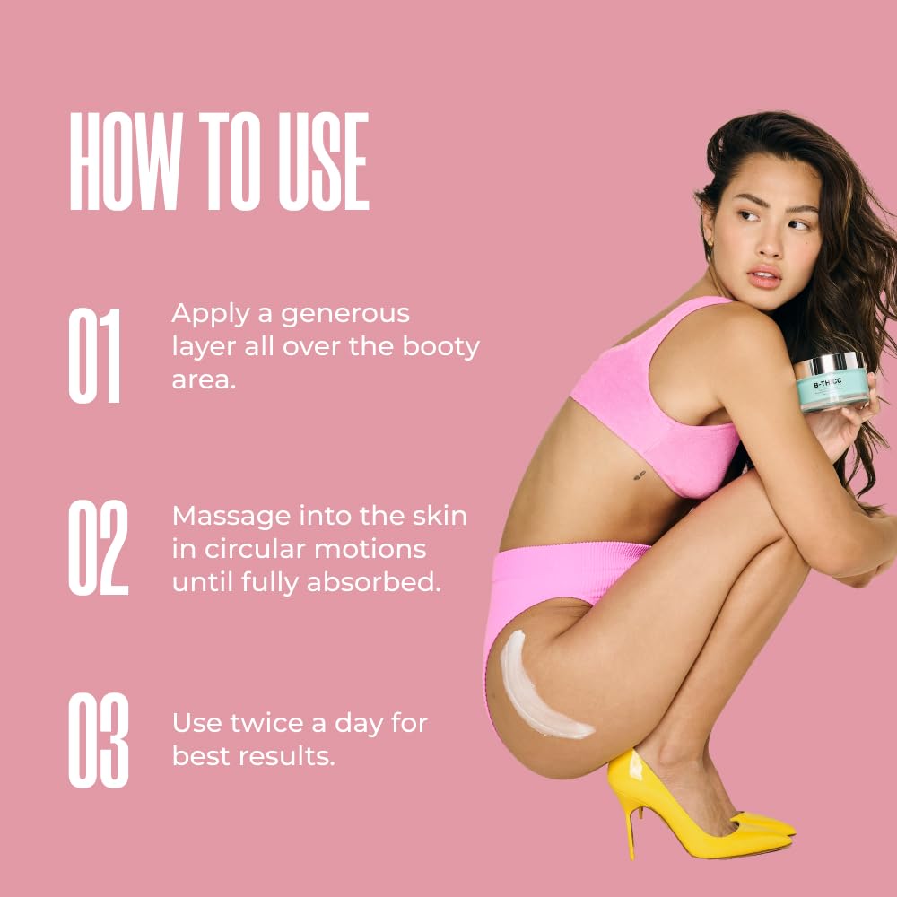 MALYS B-THICC Plumping Leave-On Butt Mask - Butt Cream Visibly Tightens Skin - Helps Enhance, Firm & Boost Your Behind