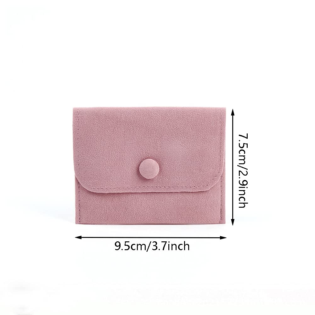 SUKPSY 6 Pcs Velvet Jewelry Storage Bags with Snap Button Jewelry Gift Packaging Bags Purse Jewelry Pouches for Rings, Bracelets