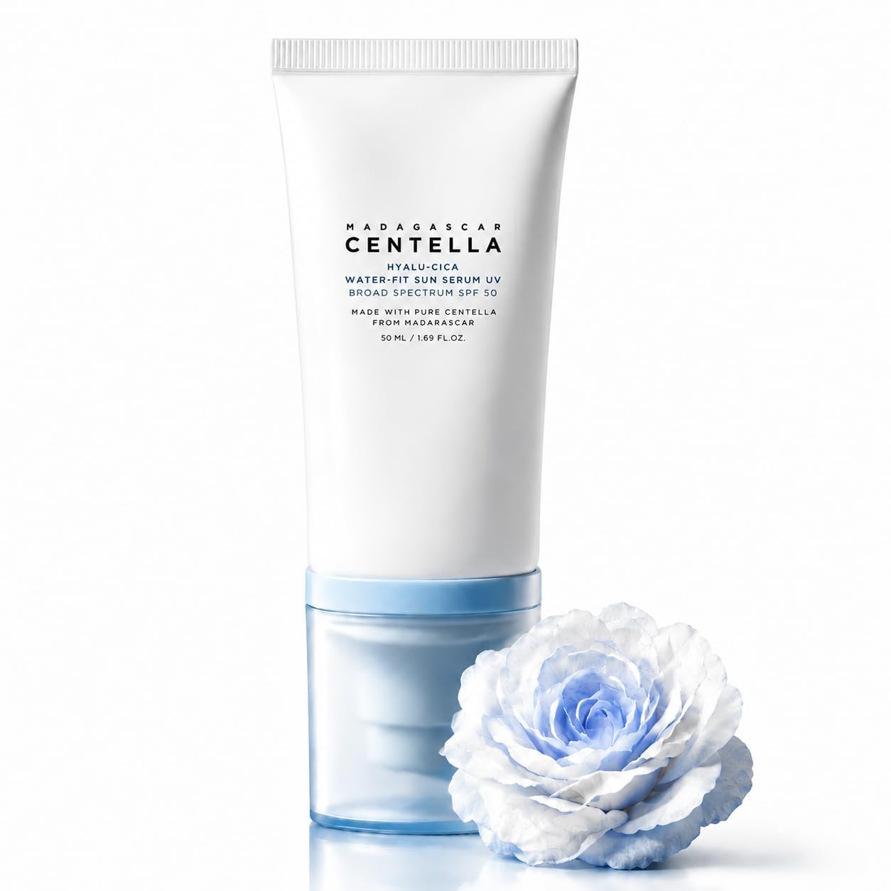 Madagascar Centella HyaluCica WaterFit Sun Serum, SPF 50, Hydrating, Natural Ingredients, Serum Form, 1.69 Fl Oz
