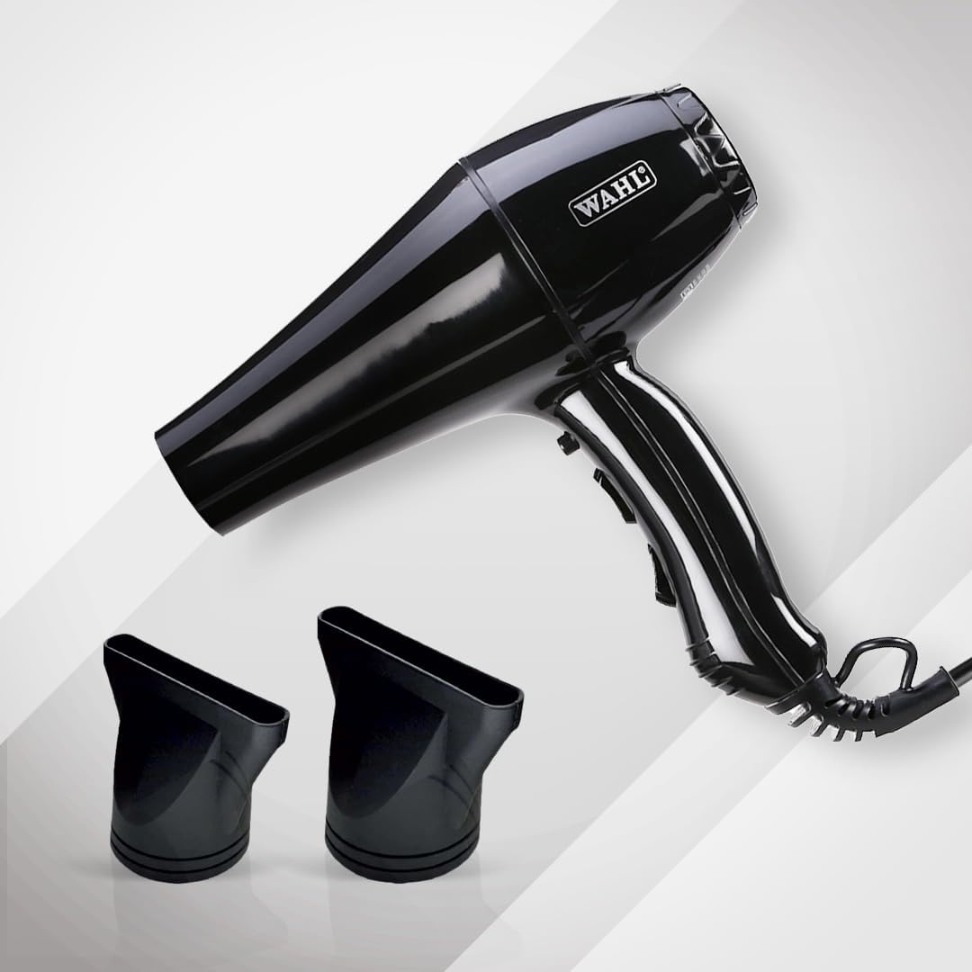 Wahl 05439-1024 Super Dry 1800 Watts Professional Styling Hair Dryer With Tourmaline Technology, Black, 3 Heat Settings 2 Speed 