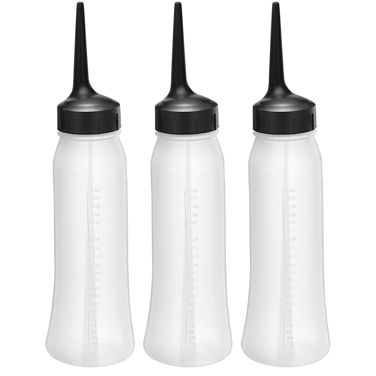 3PCS Hair Color Bottle Applicator Toner Bottle for Hairstylist Salon, 240ML