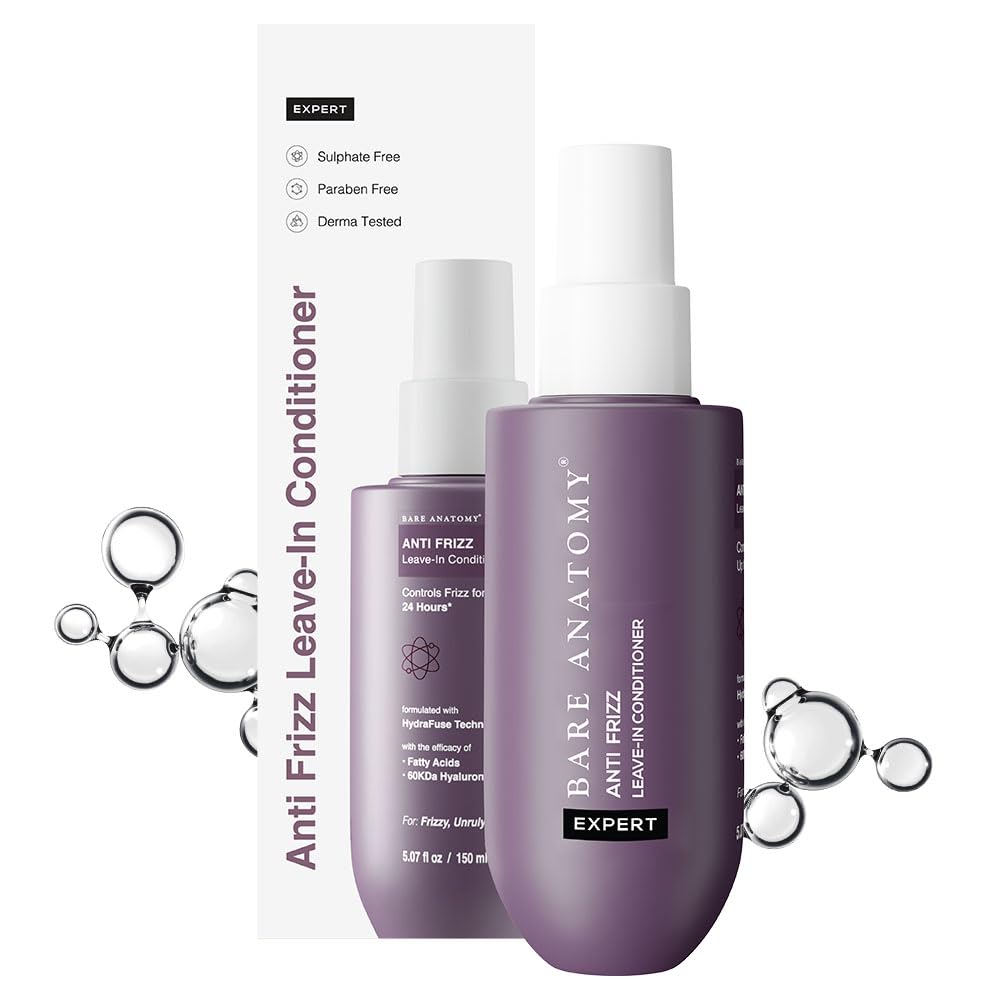 Bare Anatomy Anti Frizz Leave In Conditioner | Deep Conditioned Frizz Controlled Hair For 24 hrs | For Dry & Frizzy Hair | For W