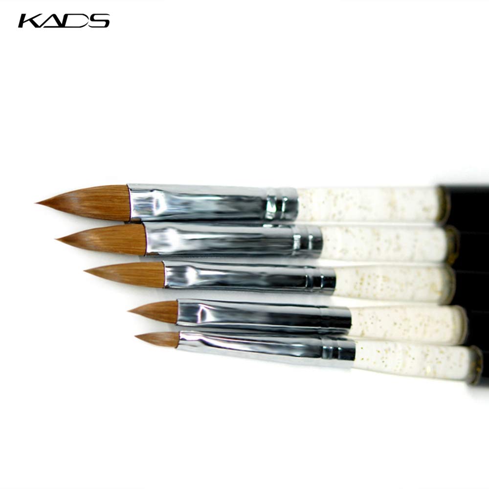 Kads Kolinsky Sable Acrylic Brush 5Pcs/Set Size 2#/4#/6#/8#/10# Acrylic Brush Black Kolinsky Sable Acrylic Nail Brushes