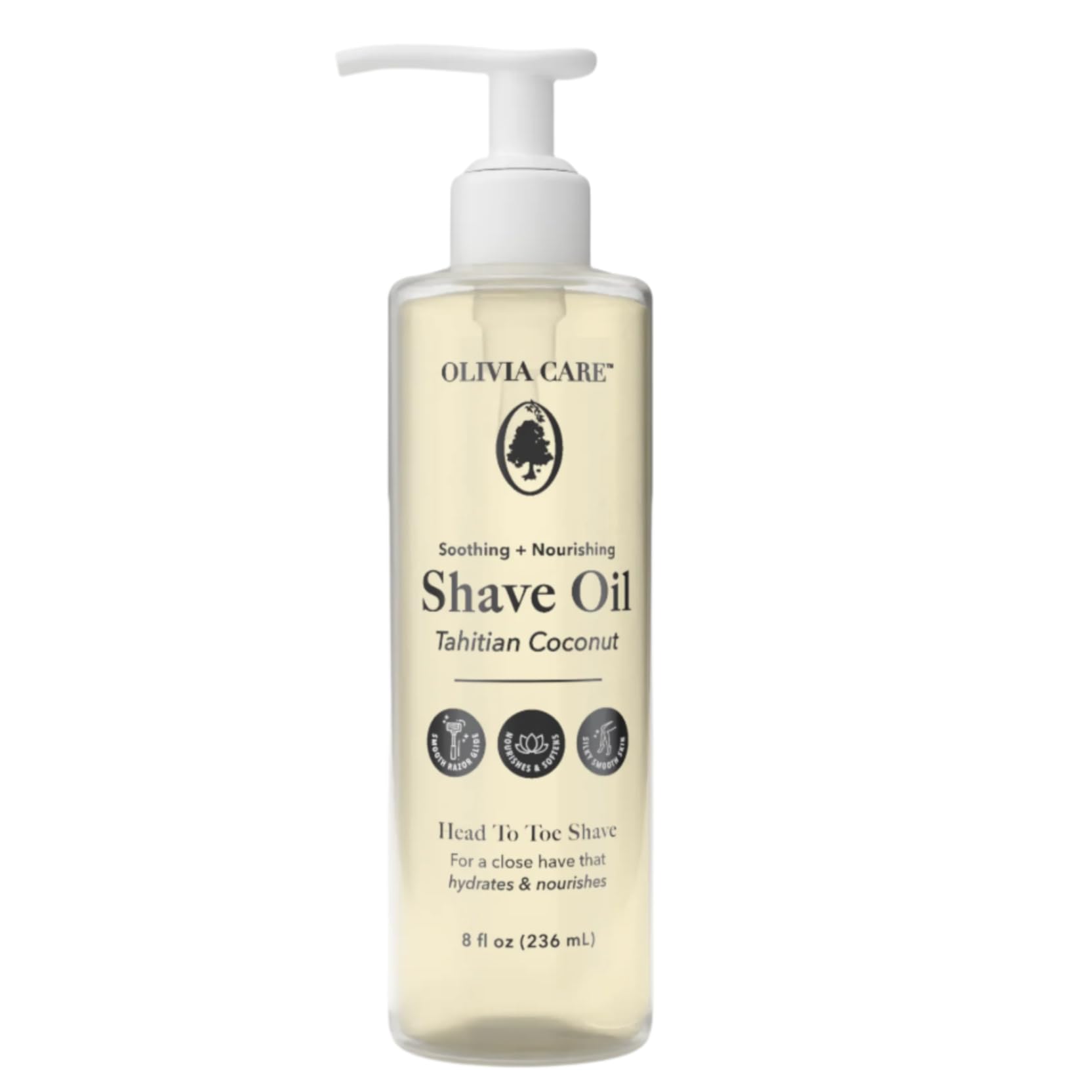 Tahitian Coconut Shave Oil, Moisturizing Razor Glide Oil for Smooth Close Shave, Hydrating Pre-Shave & Shaving Oil for Legs, Bod