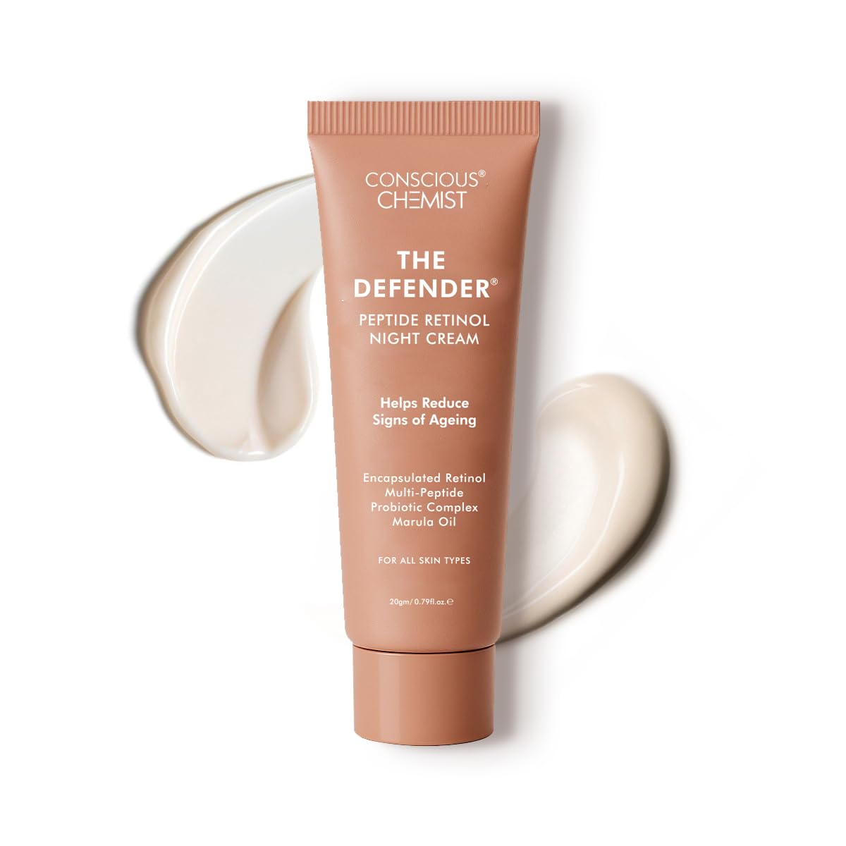Conscious Chemist 0.2% Retinol Moisturizer Cream | 20G | ProCollagen Night Cream, For Men & Women, Multi Peptide Anti Aging Fac