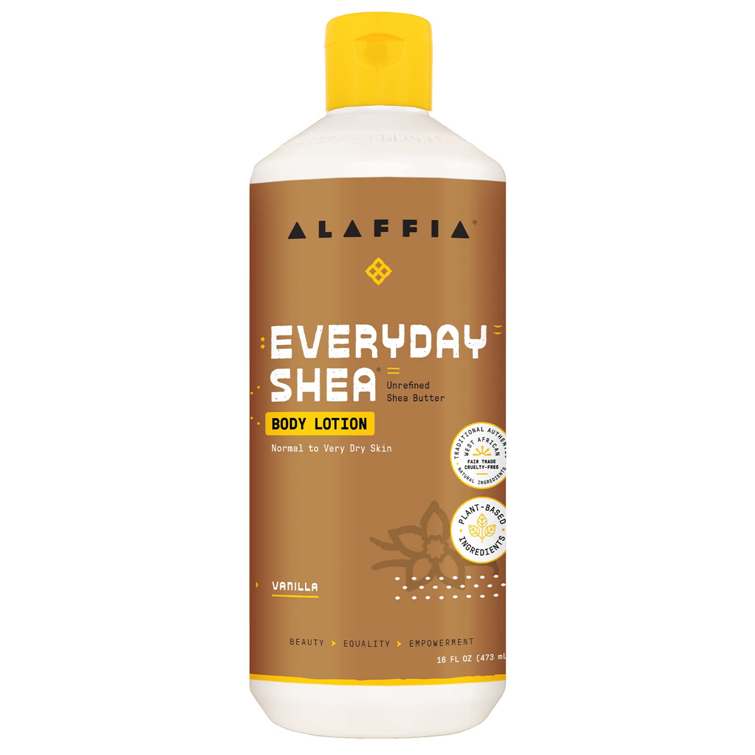 Alaffia EveryDay Shea Body Lotion - Normal to Very Dry Skin, Moisturizing Support for Hydrated, Soft, and Supple Skin with Shea 