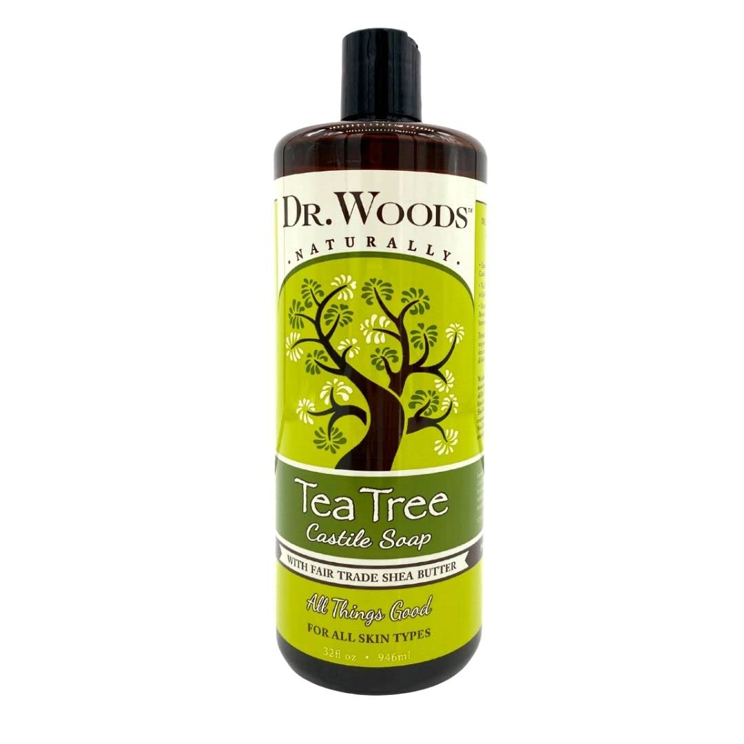 Dr. Woods Tea Tree Liquid Castile Soap - Castile Soap with Pure Tea Tree Oil, Body Wash for Men and Women, Contains Organic Shea