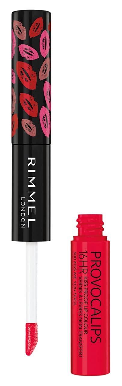 Rimmel London Provocalips 16Hr Kiss-Proof Lip Color - Two-Step Liquid Lipstick To Lock In Color And Shine - 500 Kiss Me You Fool