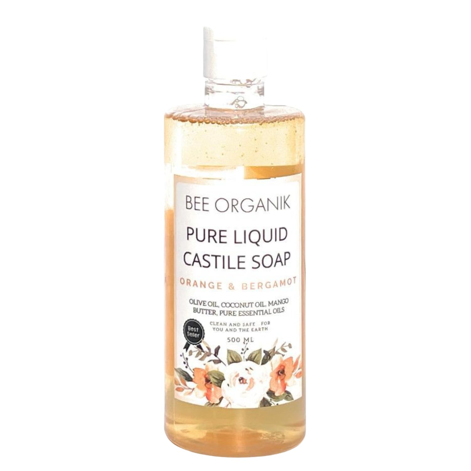 Bee Organik Pure Liquid Castile Soap For Face, Body, Hair | Natural, Organic And Safe | Eco-Friendly And Non-Toxic | Hands And B