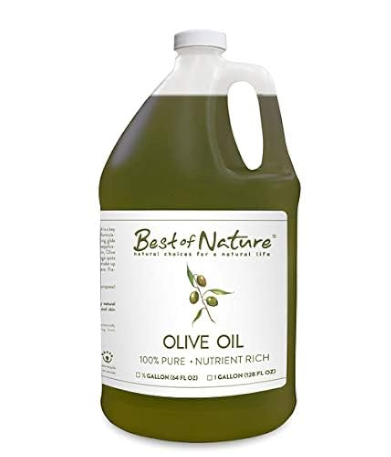 Best Of Nature 100% Pure Olive Massage & Body Oil - Cold Pressed, Unscented Moisturizer For Skin & Hair, Bath Oil, Bulk Size