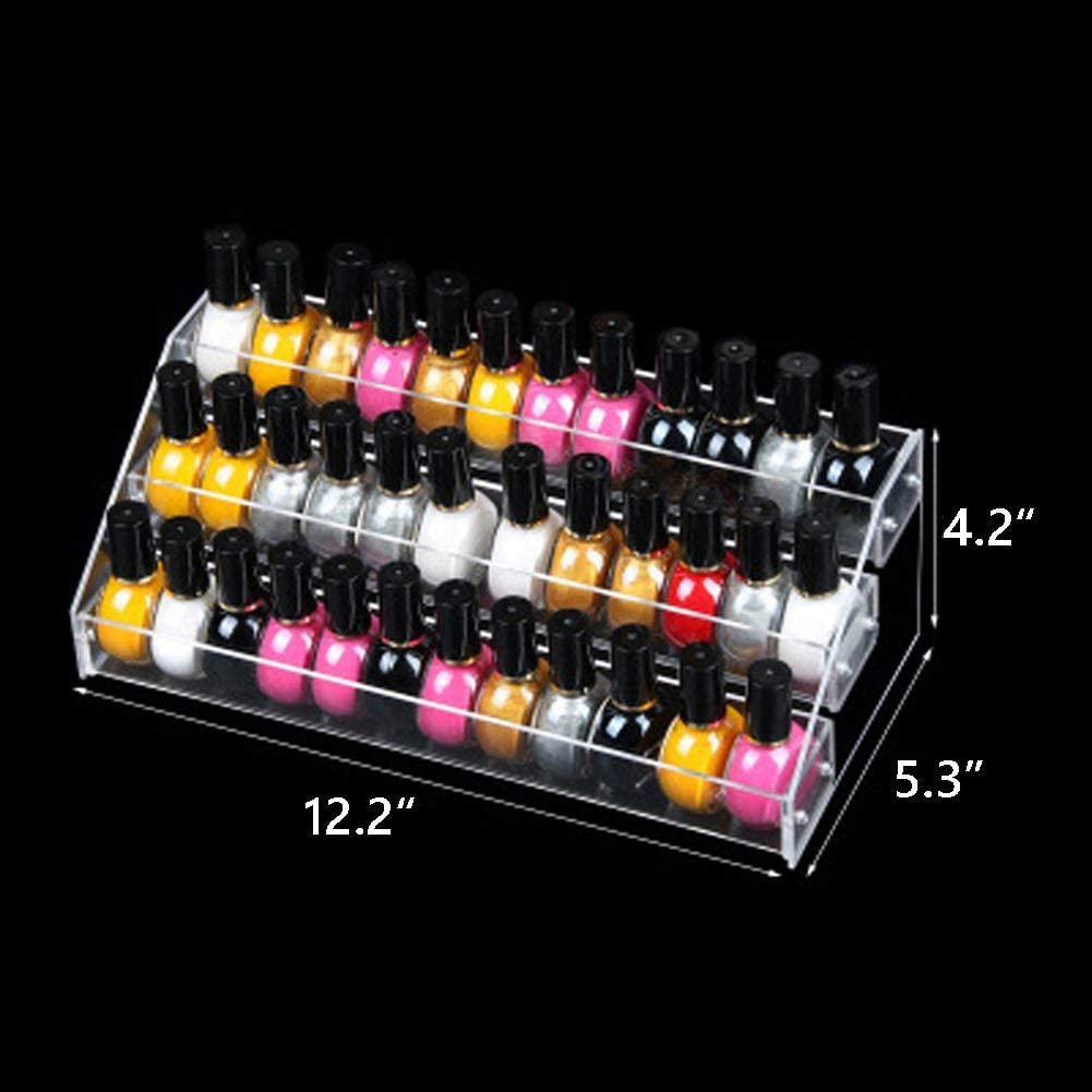 Minesign Nail Polish Holder Organizer Clear Acrylic Nail Polish Tray Fingernail Polish Display Case 3 Layers Essential Oils Hold
