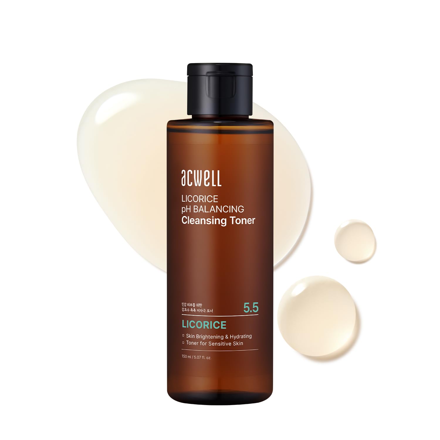 ACWELL Licorice pH Balancing Cleansing Toner 5.07 fl.oz. - PH5.5 Hydrating Makeup Cleansing Astringent - Skin Clearing, Reduce P