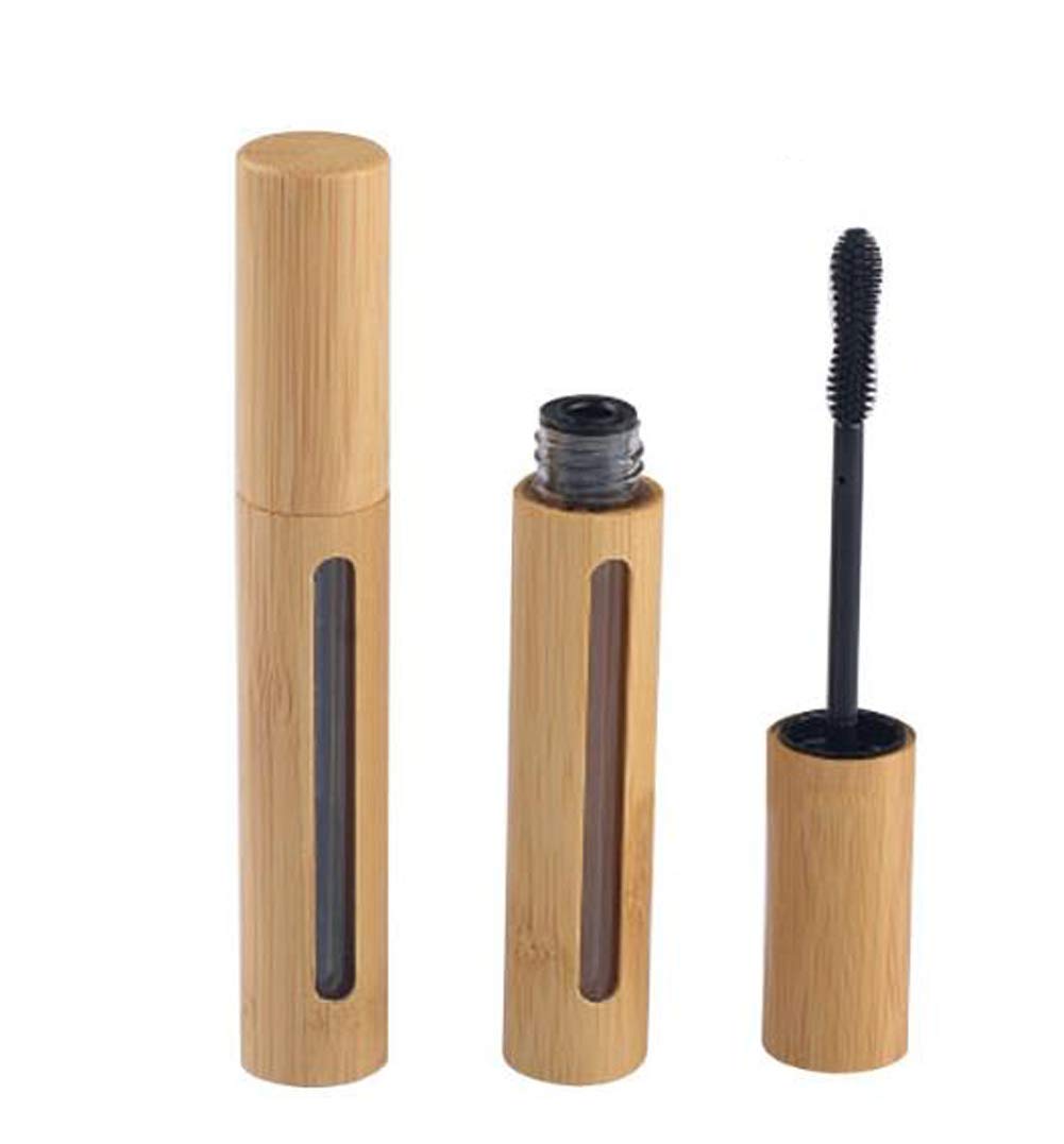 2PCS 6ML Empty Bamboo Appearance Eyelashes Tubes Mascara Tube Eyelash Wand Holder Container Cosmetic Makeup Sample Packing Vial 