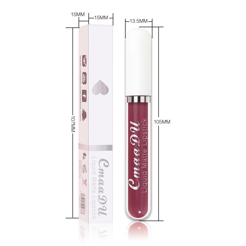 Evpct Cmaadu 1Pcs Purple Liquid Matte Lipstick Lipgloss Set For Women, Labiales Mate 24 Horas Originales Matte Larga Duracion 24