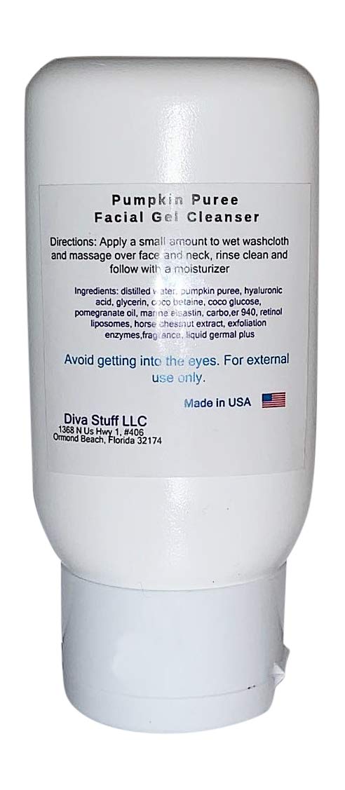 Diva Stuff Pumpkin Puree Exfoliating Enzyme Facial Gel Cleanser, With Hyaluronic Acid, Marine Elastin, Horse Chestnut And Retino