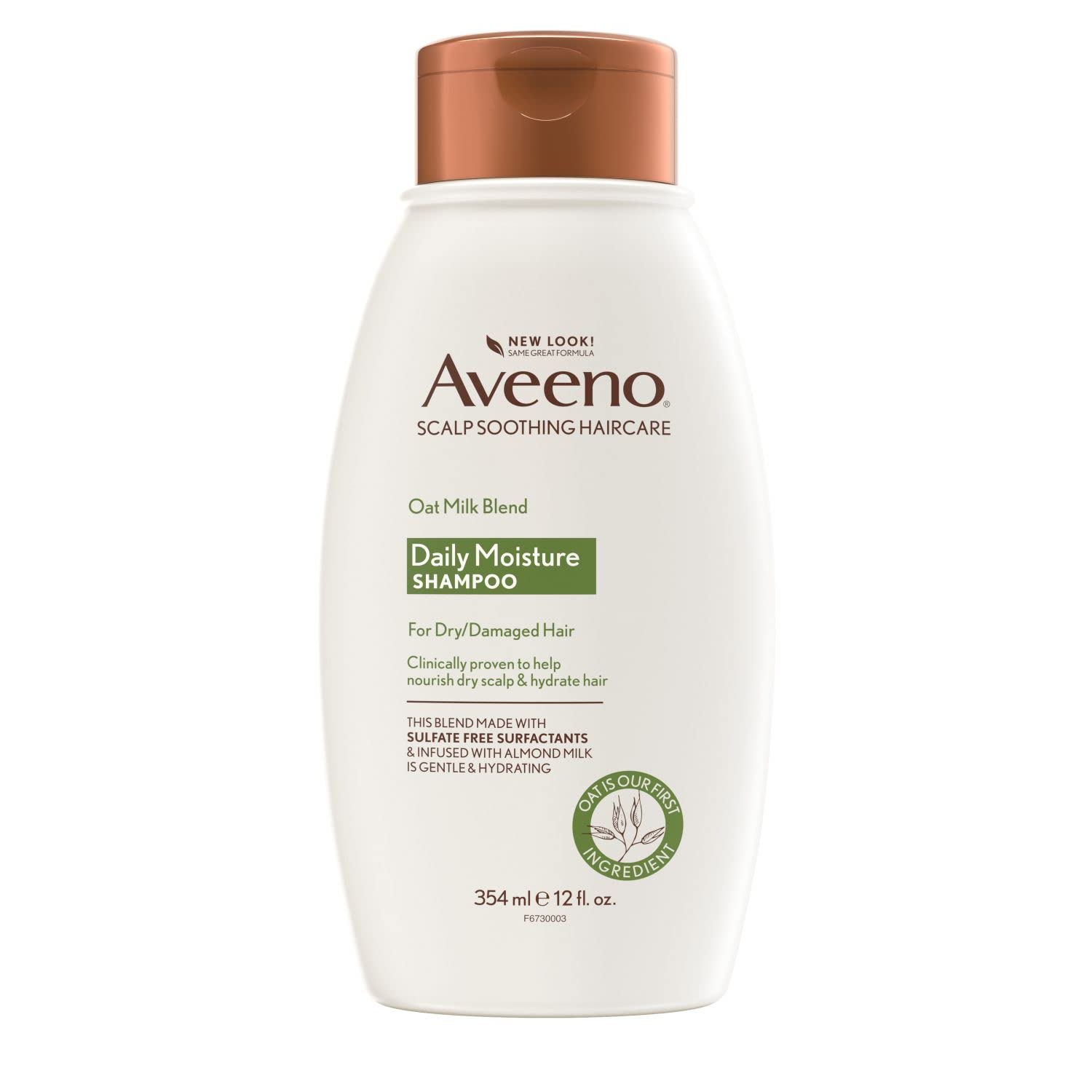 Aveeno Oat Milk Blend Moisturizing Shampoo, Ultra-Hydrating, For Dry, Damaged Hair, 12 Fl Oz