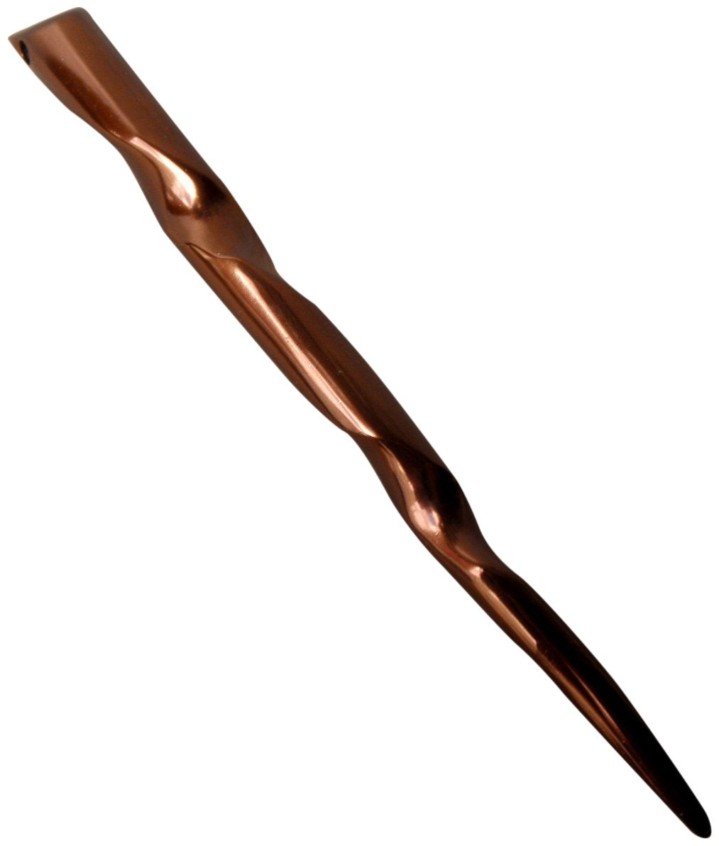(1) Anodized Aluminum Conical Spiral 6'' Long Hair Stick Unbreakable Waterproof Pick Pic Pin Fork (Brown)