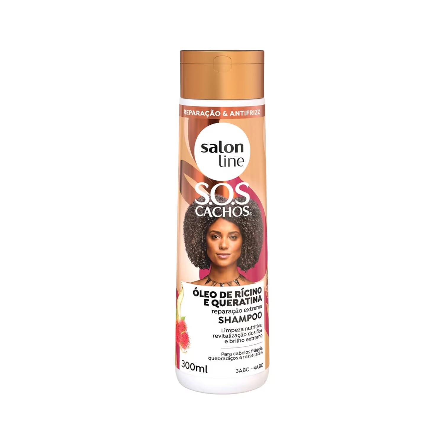 Linha Tratamento (SOS Cachos) Salon Line - Shampoo Ricino e Queratina - Reparacao Extrema 5 em 1-300 Ml - (SOS Curls - 5 in 1 Ex