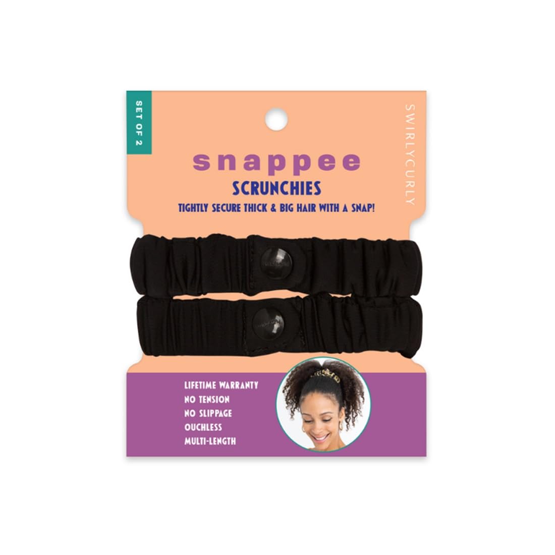 Velvet Oversized Adjustable Scrunchies for Thick, Natural Hair (2-pack) | No Slip, No Damage, Jumbo Womens Afro Puff Scrunchie D