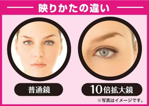 ???? Yamamura Yl-10 Double Sided Compact Mirror With 10X Magnification, Black, Mirror/Flat F3.0 Inches (77 Mm)