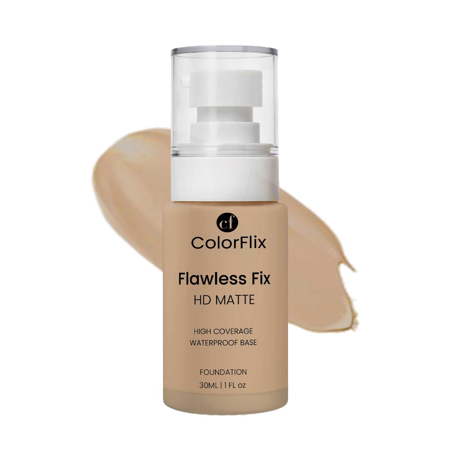 Colorflix Hd Matte Foundation, Flawless Fix, High Coverage Waterproof, Oil Control, LongStay, Lightweight Matte Finish For Smoo