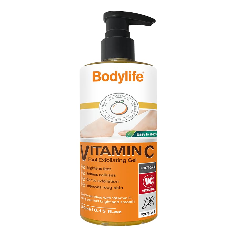 Vitamin C Foot Exfoliating Gel 10.15 fl oz Foot Peeling Gel Callus Remover Dead Skin Remover for Feet Hydrating Foot Peel Smooth