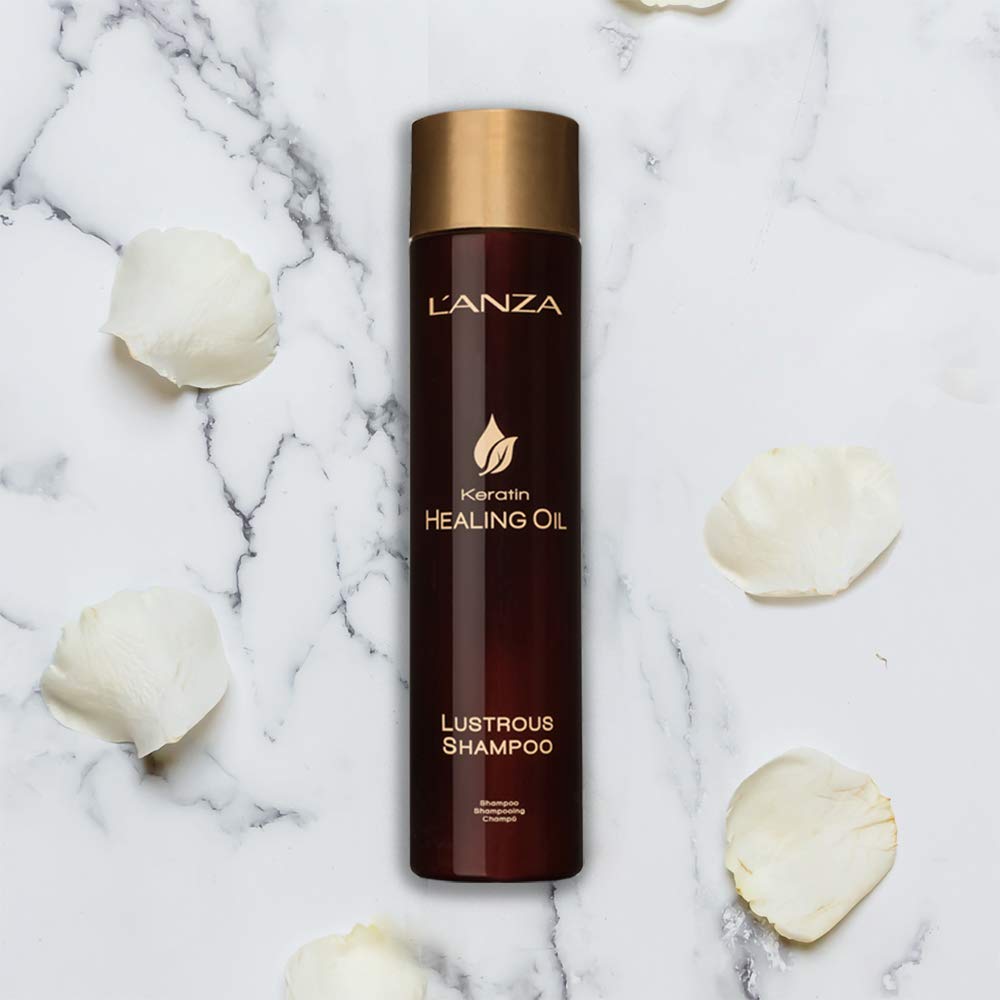 L'Anza Keratin Healing Oil Lustrous Shampoo, Keratin Shampoo For Dry Damaged Hair, Boosts Shine, Strength And Hair Health, Repai