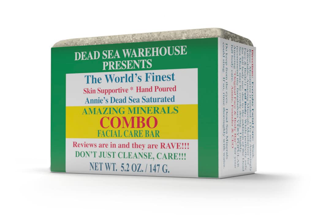 Dead Sea Warehouse - Amazing Minerals COMBO Facial Care Bar, Dead Sea Salt & Mud Cleansing Bar, Mineral Facial Cleanser, Skincar