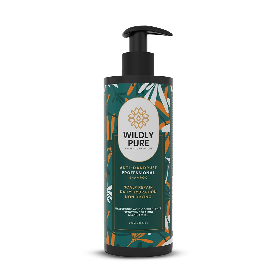 Wildly Pure Professional Anti Dandruff Shampoo| Hyaluronic Acid, Piroctone Olamine & Niacinamide| 72% Less In Dandruff In 3 Wash