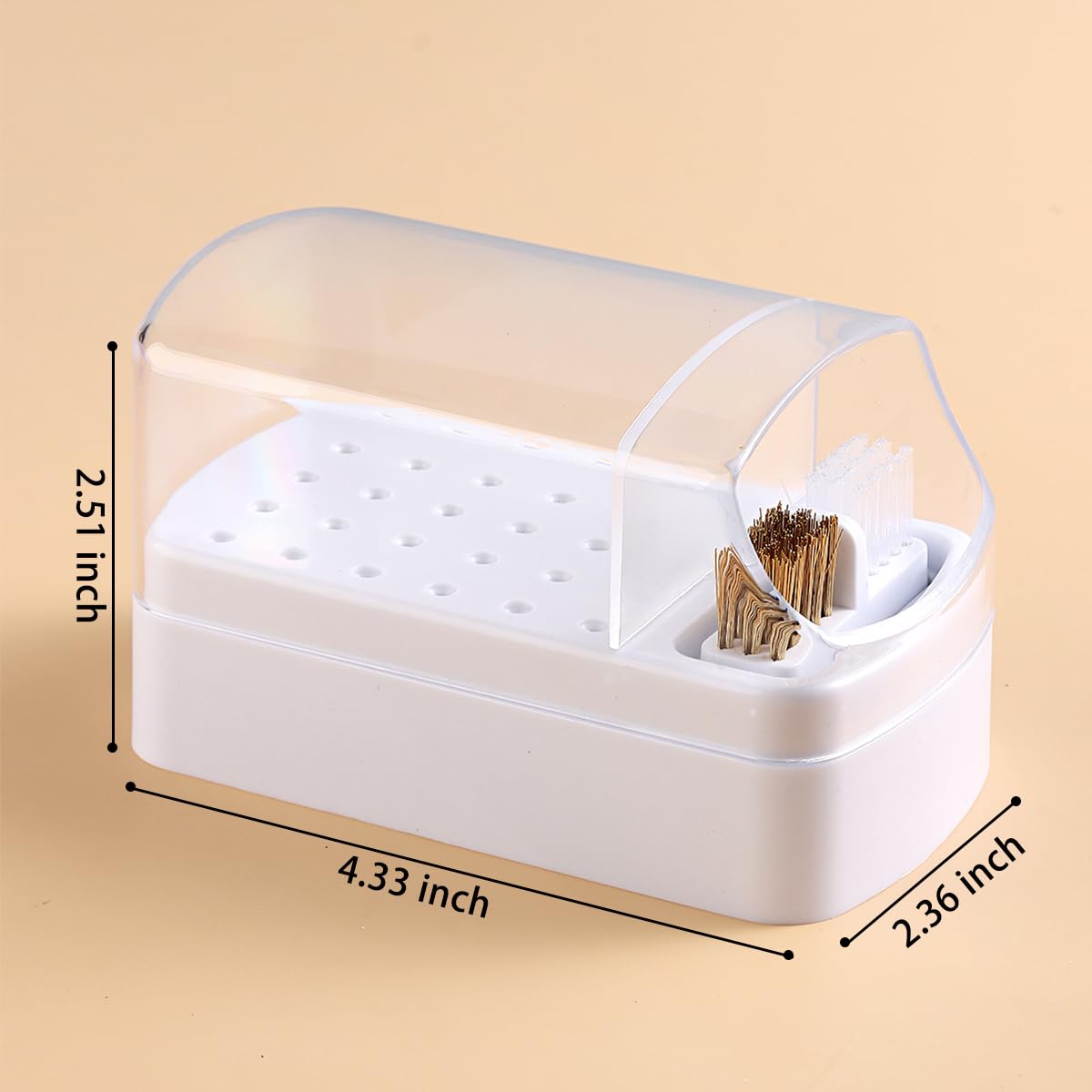 Fcozpjk 2 in 1 Nail Drill Bit Holder and Nail Drill Bits Cleaner Brush Case, 30 Holes Nail Drill Bits Organizer Display Stand Co