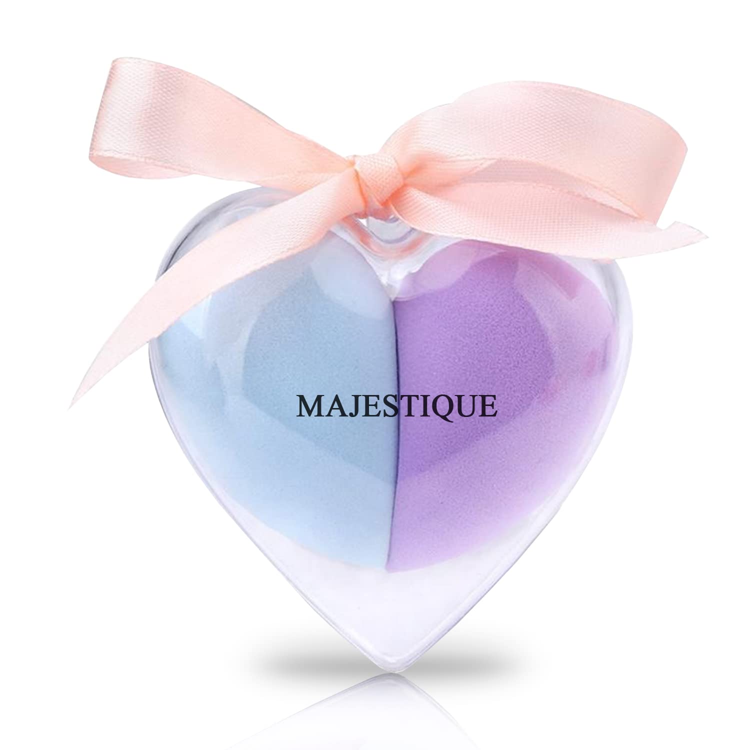 Majestique Heart Shape Blender Beauty Makeup Sponge Set, Foundation Blending Face Beauty Sponge, Flawless For Liquid, Cream, And