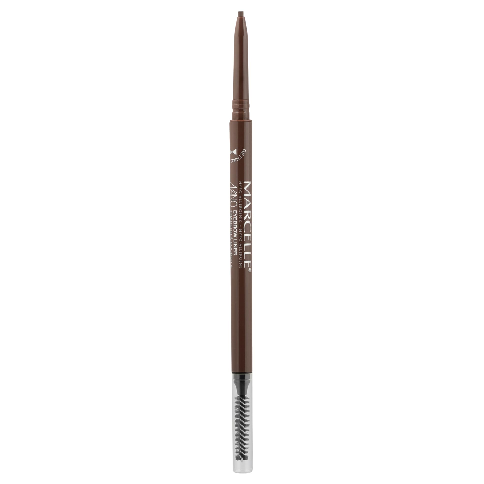 Marcelle Nano Retractable Eyebrow Liner, Medium Brown, Brow Pencil, Ultra-Precise Definition, Waterproof, Long-Lasting, Hypoalle