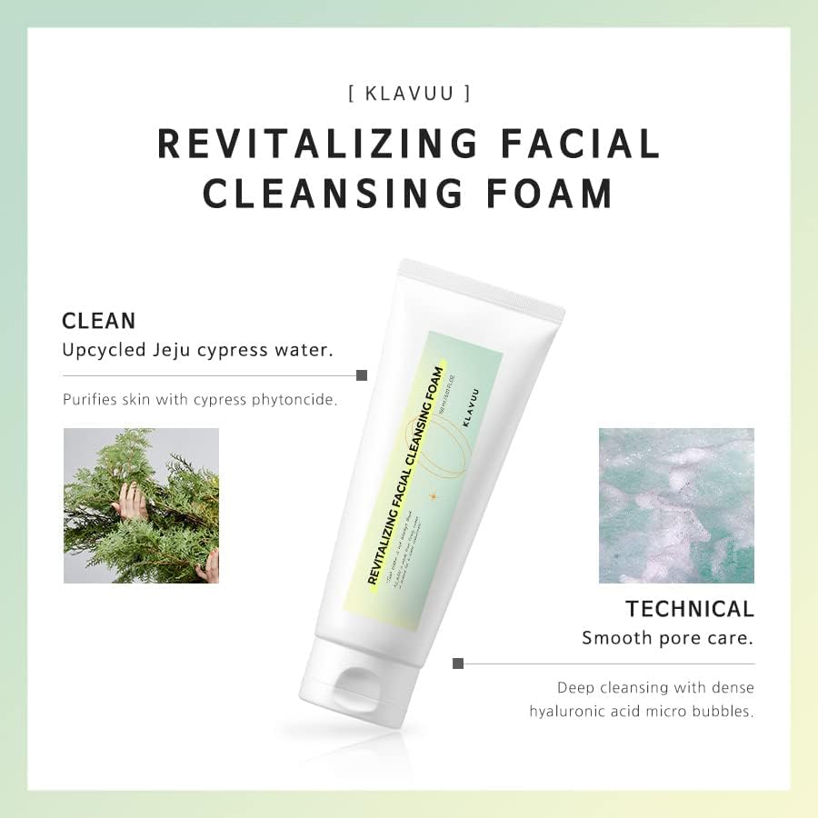 KLAVUU Revitalizing Deep Pore Care Face Wash | Hydrating Facial Cleanser for Sensitive skin with Hyaluronic Acid & Panthenol | R