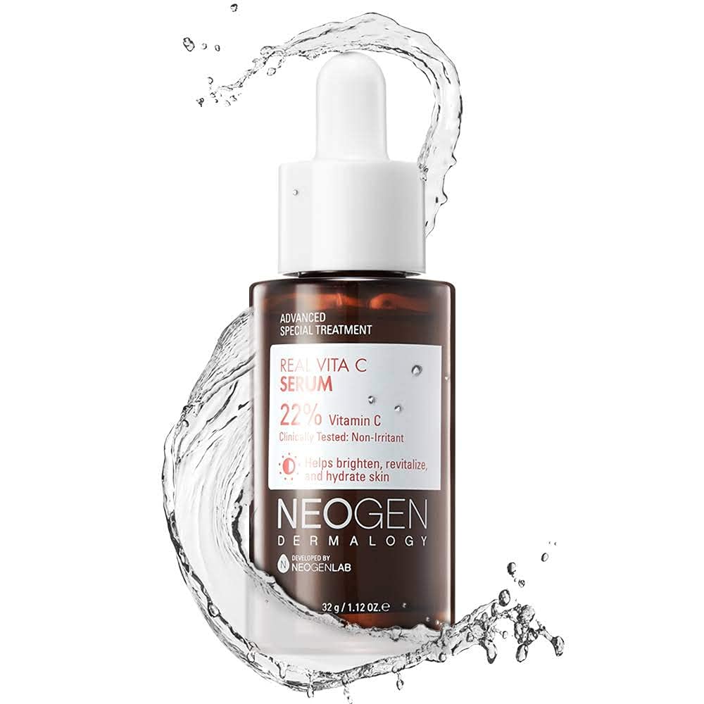 Dermalogy By Neogen Real Vita C Serum 1.12 Oz (32G) - Brightening, Hydrating Facial Serum With 22% Vitamin C (Pure Ascorbic Acid