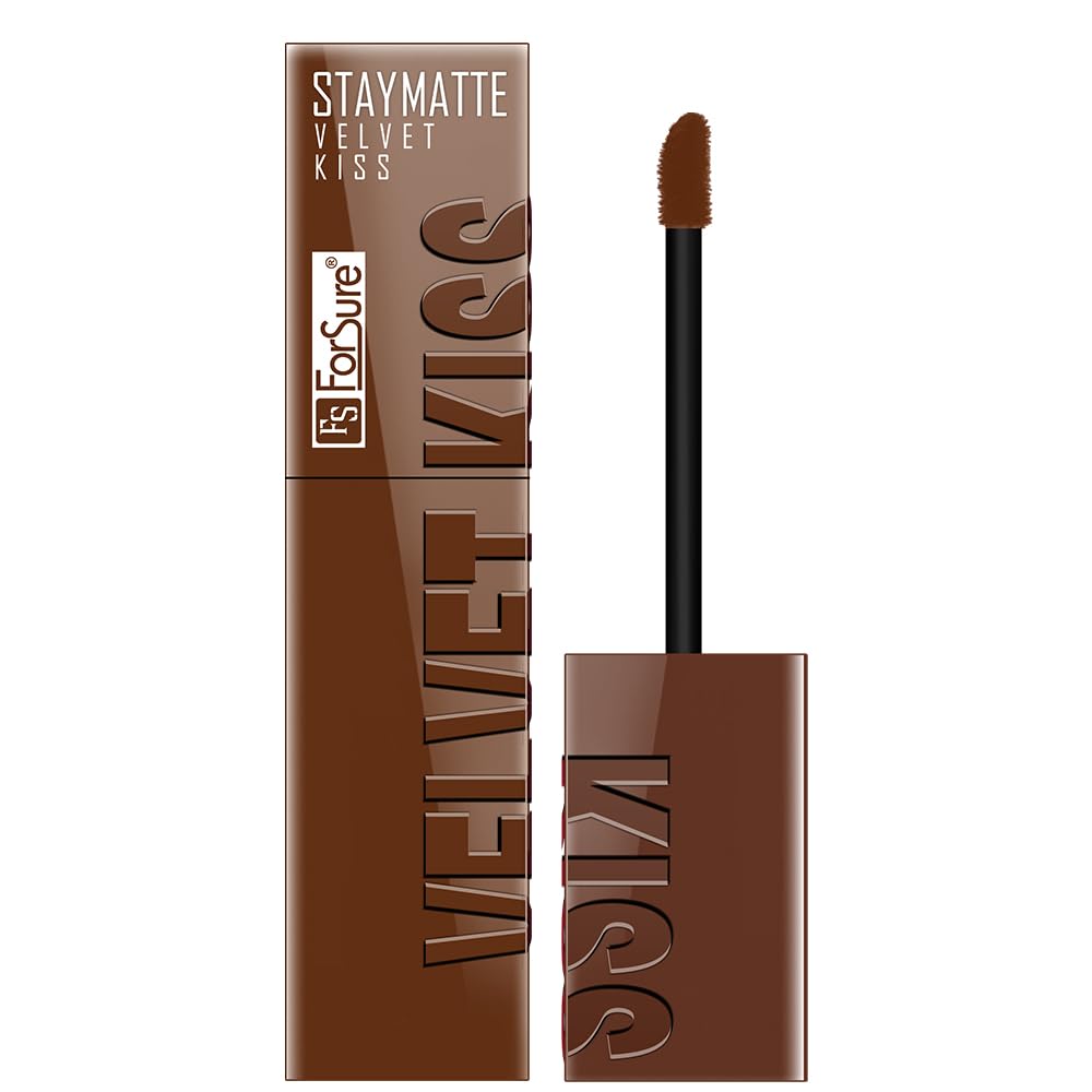 Forsure Velvet Kiss NonTransfer Liquid Lipstick, Up To 12Hour Stay, LongLasting With Waterproof Perfection (Chocolate Brown, 