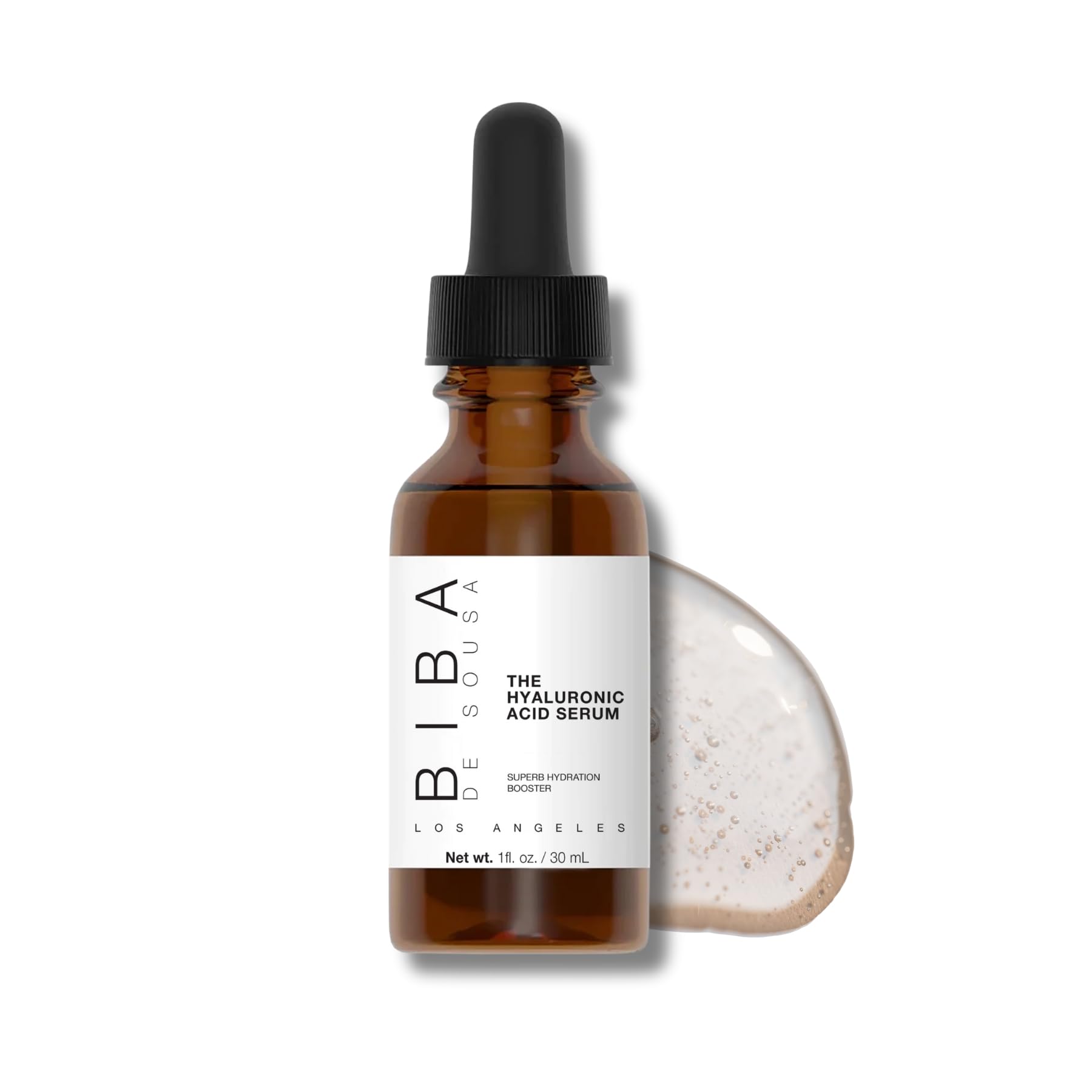 Biba De Sousa Hyaluronic Acid Serum for Face  Hydrating, Anti Aging Serum  Sensitive and Acne Skin Safe (1 Oz)