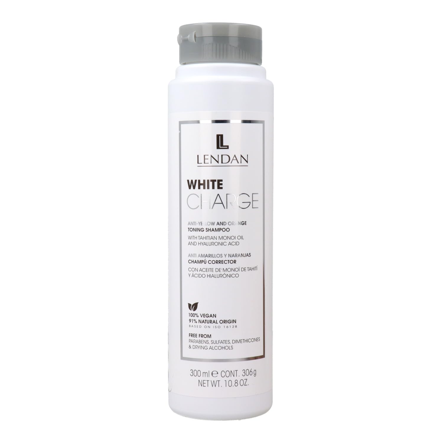 Lendan White Charge Toning Shampoo with Violet and Blue Pigments, 10.8 Ounce