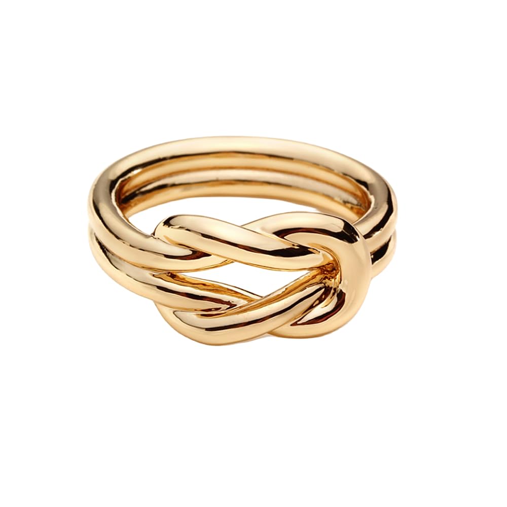 Layered Knot Silk Scarf Ring Brooch for Women Dainty Infinity Love Knots Double Line Shawl Scarves Buckle Wrap Clasp Clip Finger