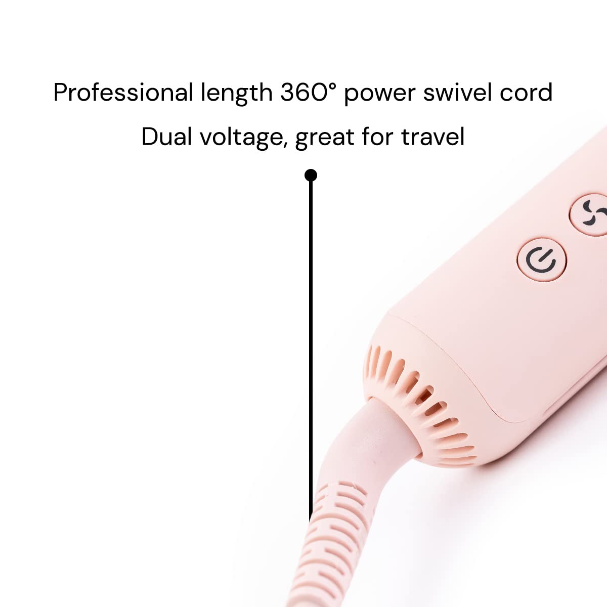 L'ANGE HAIR Le Duo 360° Airflow Styler - 2-in-1 Curling Wand & Titanium Flat Iron, Blush, 1 Count