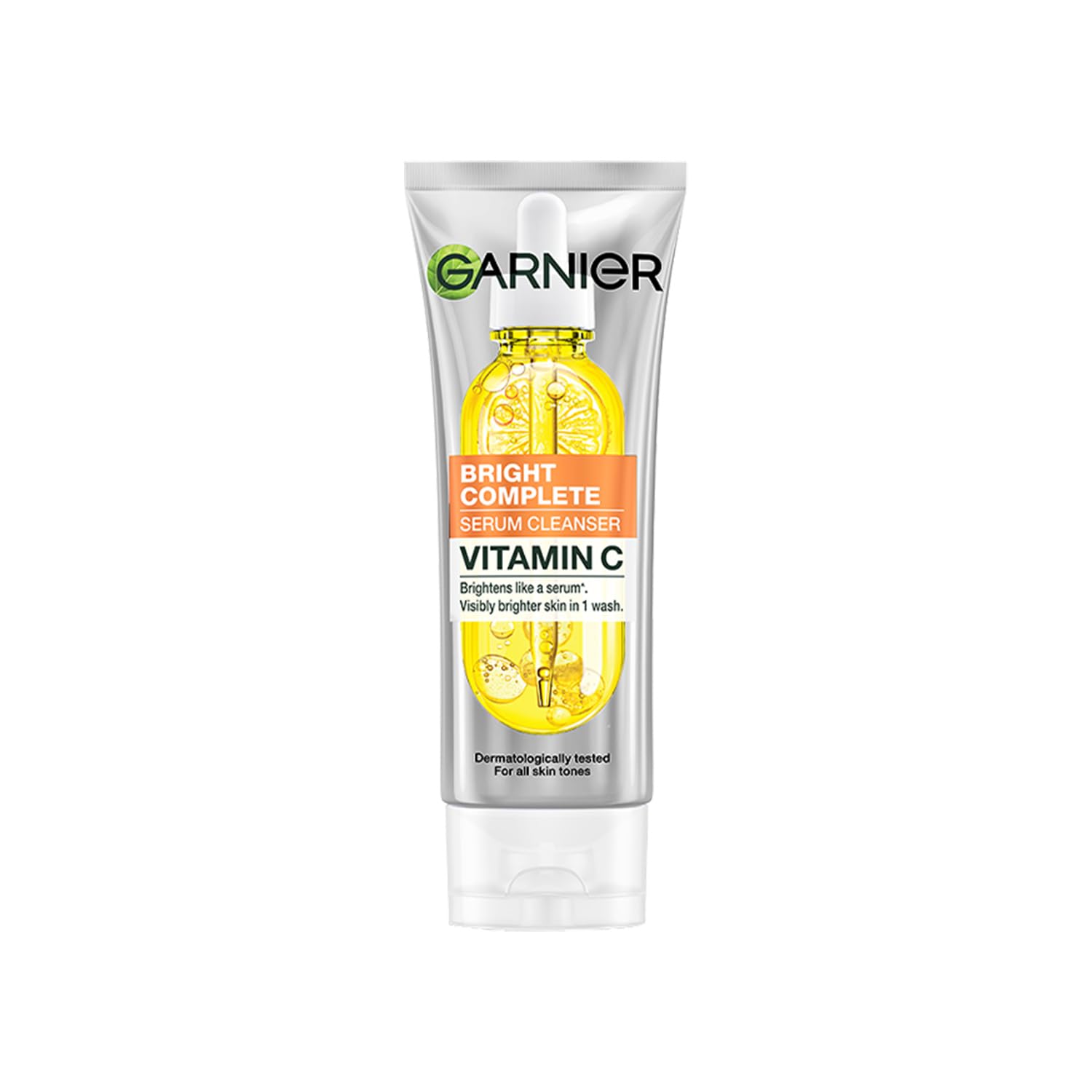 Garnier Vitamin C + Serum Face Wash | Visibly Brighter Skin In Just 1 Wash | Gentle Cleanser For Skin Brightening & Tan Removal 