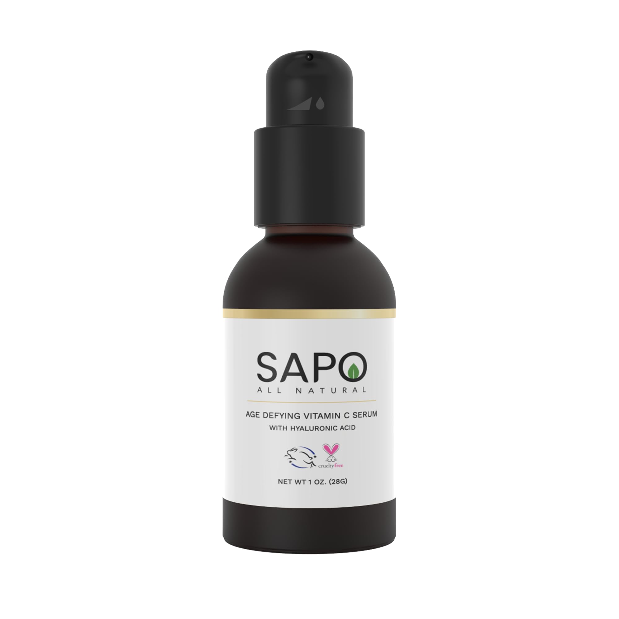 Sapo All Natural Vitamin C Serum - Exfoliating, Nourishing & Skin Brightening - Made with Hyaluronic Acid, Chamomile, Carrageena