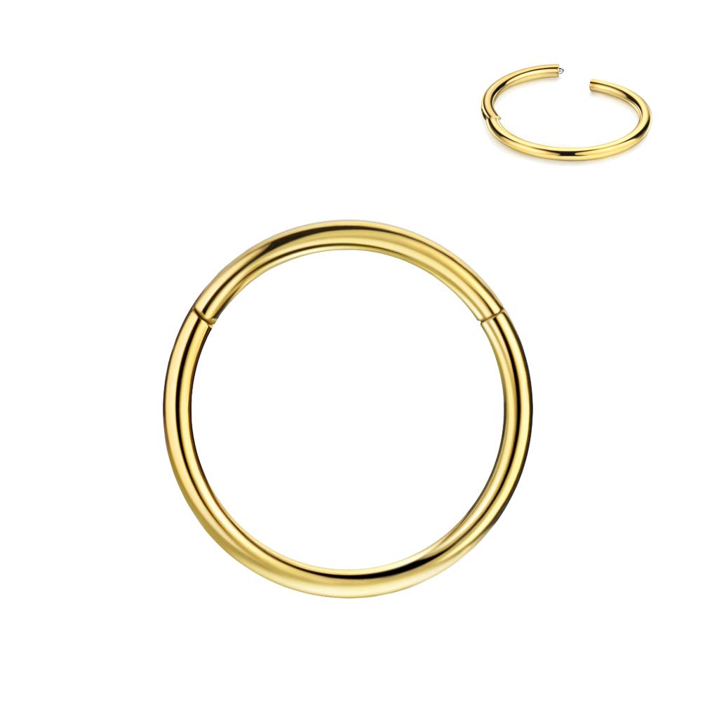 FANSING 16g 5mm Tragus Hoop Small Cartilage Earring Rook Earrings Daith Earrings Tragus Earrings Anti-Tragus Earring Gold Hoop N