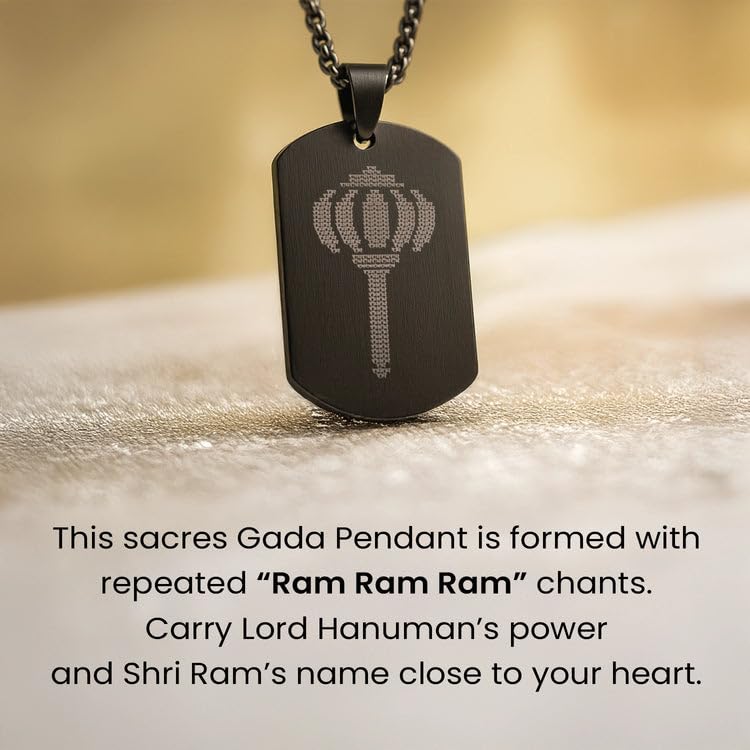 Astrotalk Hanuman Ji Gada Pendant | Infused with Ram Naam Japa | Symbol of Power & Protection | Hanuman Ji Locket for Men & Women