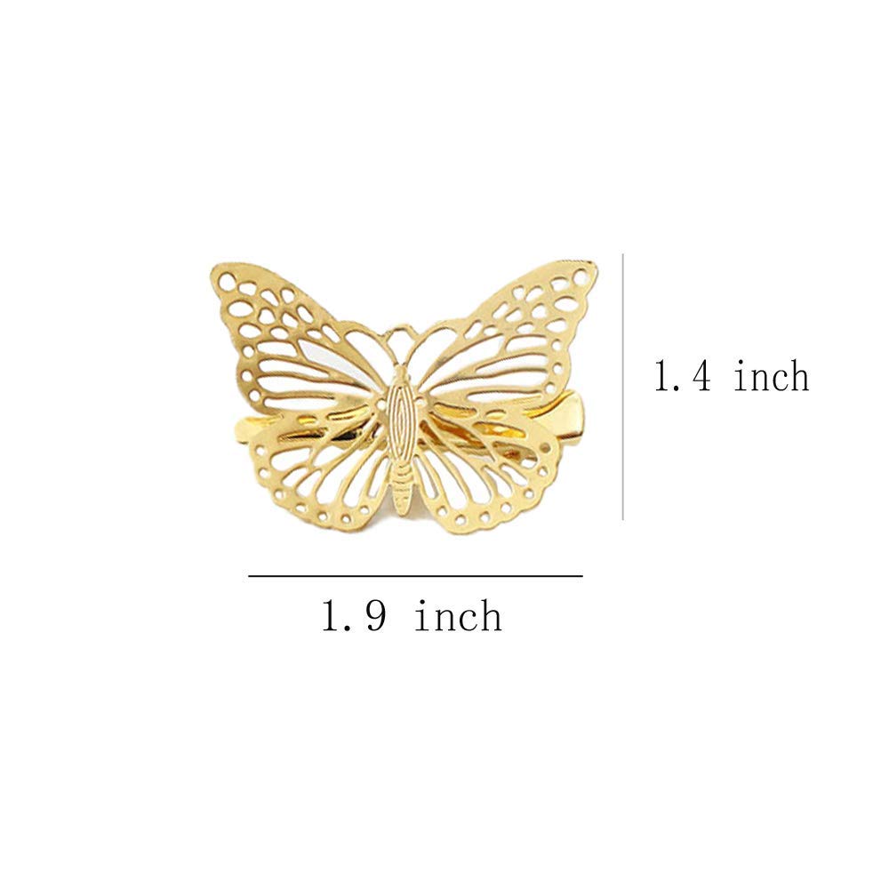 Obtanim Butterfly Hair Clips, 24 Pcs Cute Metal Butterfly Hair Claw Pins Barrettes Accessories For Girls And Women (Gold)
